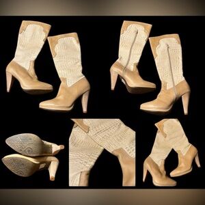 NWOB Van Greg Clarita Access Crocodile Tall Heeled Western Boot Colombian Size 7